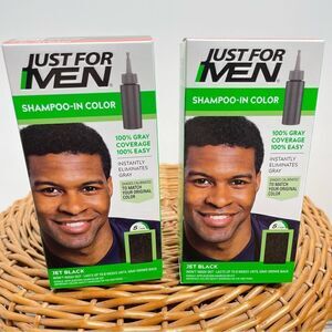 Just For Men Hair Color Original Formula Shampoo-in H-60 Jet Black Lot of 2.